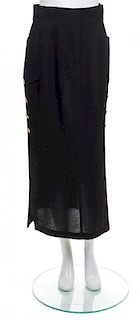A Chanel Black Pique Skirt,