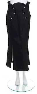 A Chanel Black Wool Midi Skirt,