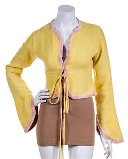 A Fendi Yellow Wool Cardigan,