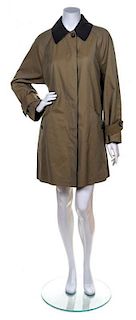 A Gucci Grey Flannel and Green Cotton Reversible Trench Coat,
