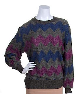 A Missoni Multicolor Cotton Chevron Sweater,