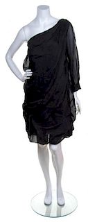 A Missoni Black Silk One Shoulder Cocktail Dress, Size 40.