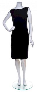 A Valentino Black Silk Sleeveless Dress, Size 12.