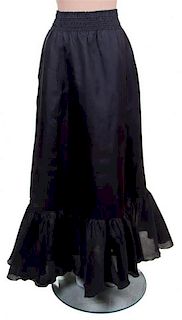 A Valentino Black Silk Full Skirt, Size 10.
