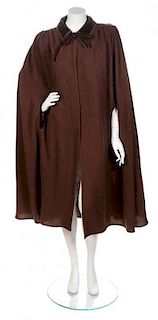 A Valentino Brown Wool Cape,