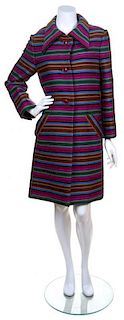 A Geoffrey Beene Multicolor Striped Coat,
