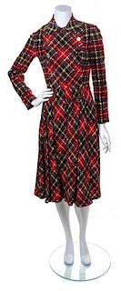 A Geoffrey Beene Multicolor Wool Plaid Dress, Size 8.