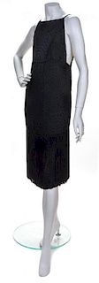 A Givenchy Black Silk Backless Dress,