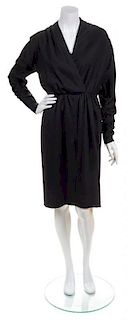 A Givenchy Black Wool Dress, Size 42.