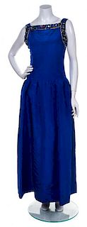 A Givenchy Cobalt Evening Gown, Size 38.