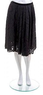 A Lanvin Black Cotton Lace Skirt,