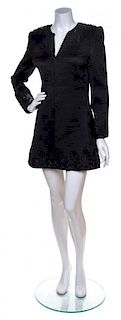 A Mary McFadden Black Coat, Size 10.
