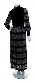 A Mollie Parnis Black Velvet Gown, Size 8.