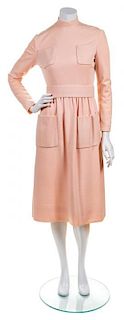 A Norman Norell Pale Pink Wool Dress,