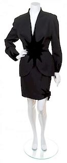 A Thierry Mugler Black Wool Skirt Suit,