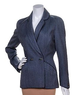 A Thierry Mugler Grey Wool Jacket, Size 40.