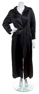 A Chloe Black Silk Evening Coat,