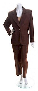 An Yves Saint Laurent Glen Plaid Pant Suit, Size 44.