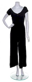 A Betsey Johnson Velvet Jumpsuit, Size M.