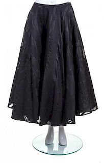 A Rebecca Moses Black Wool Skirt, Size 10.