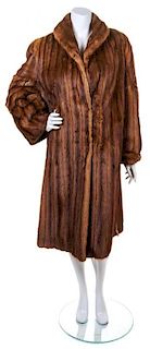 A Brown Natural Mink Full Length Coat,
