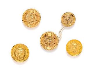 A Group of Assorted Chanel Goldtone Coin Buttons,