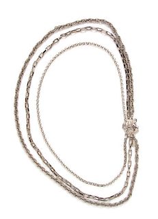 A Lucien Piccard Three Strand Necklace,