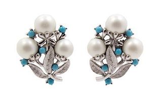 A Pair of Sarah Coventry Faux Pearl Earclips,