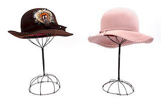 A Pair of Adolfo Felt Hats,
