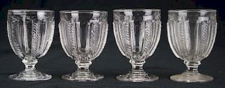 set of  eleven 19th c pattern molded egg cups, clear cable pattern pressed flint glass, Boston & Sandwich Glass Co, ht 3 3/4”