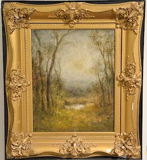 Thomas Bartholomew Griffin (1858-1918) Wooded Landscape, oil on canvas, signed lower left T.B. Griffin 18', 20" x 16".