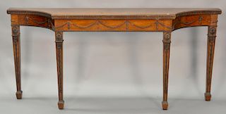Custom Adams style mahogany console table, early 20th century. (slight losses). ht. 34 1/2", wd. 76", dp. 14"