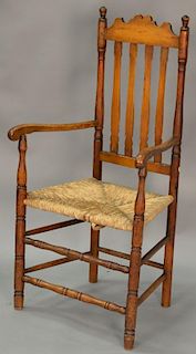 Bannister back armchair (ended out), late 17th/early 18th century.
