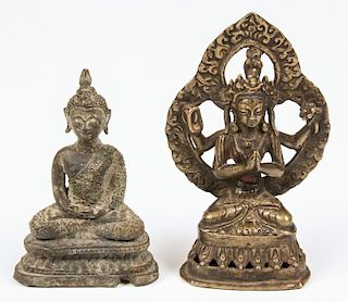 2 Buddha/Kamichari Statues, Ca. 1900
