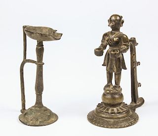 2 Bronze Lamps, Ca. 1750