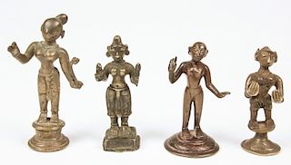 4 19th C. Radha Statues