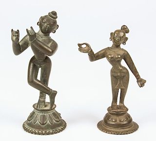 Fine Krishna and Radha Statues, Ca. 1800
