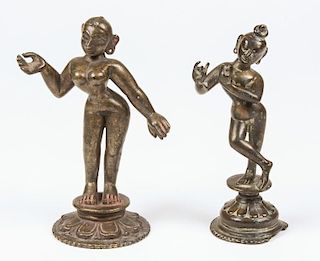 Bronze Krishna/Radha Statues, Ca. 1750-1800