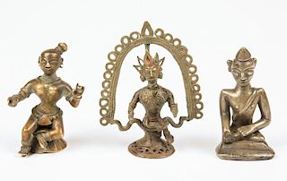 3 Indian/Burmese Bronze Statues, Ca. 1800