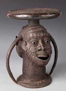 African Bronze Kom Stool