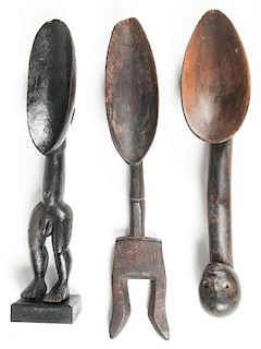 3 African Dan Granary Spoons