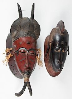 2 Guro Masks. Ivory Coast