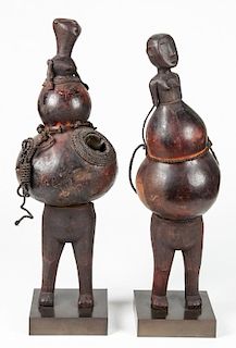 2 African Nyamwezi Gourd Figures