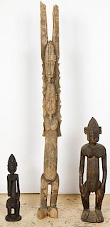 3 African Carved Wood Dogon Figures