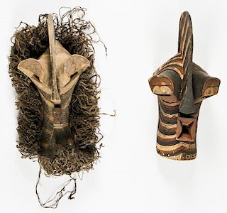 2 African Songye Kifwebe Masks