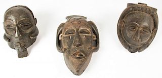 3 African Kuba Masks