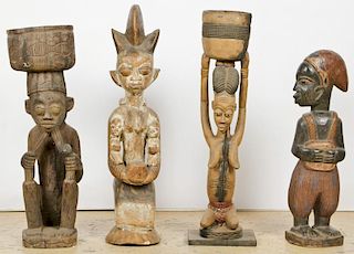 4 African Carved Wood Figures