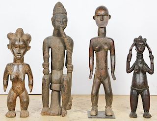 4 African Carved Wood Figures