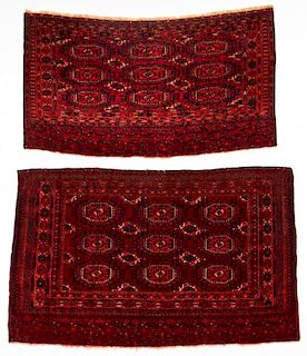 2 Antique Turkmen Chuval Rugs