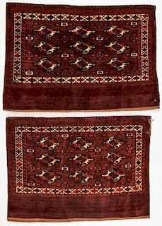 2 Semi-Antique Turkmen Chuval Rugs